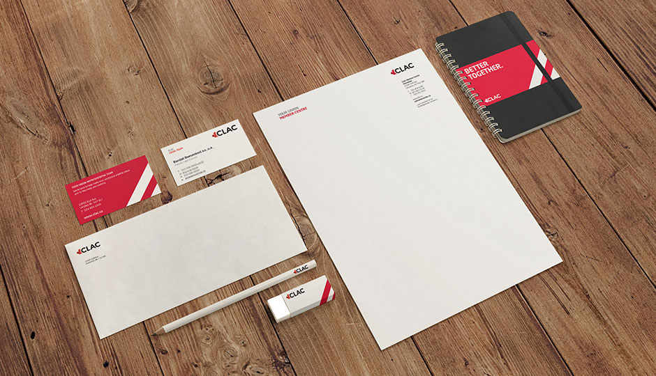 Alan Weaving, CreativeElements.ca, CLAC, brand, identity, logo, corporate stationery, letterhead, business card, envelope